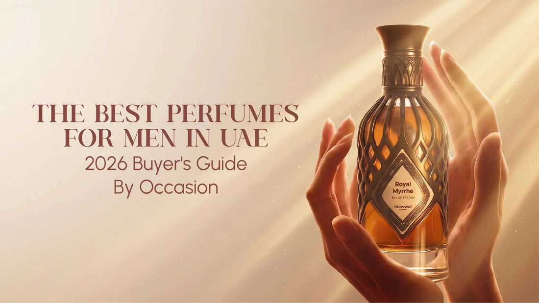 Royal Myrrhe perfume bottle featured in a 2026 buyer's guide to the best long-lasting men's perfumes in the UAE.