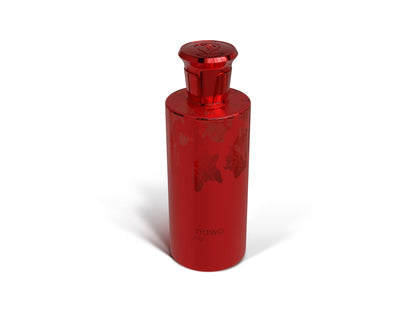 Nawa Eau de Parfum (100ml) in a striking red bottle with intricate floral design.