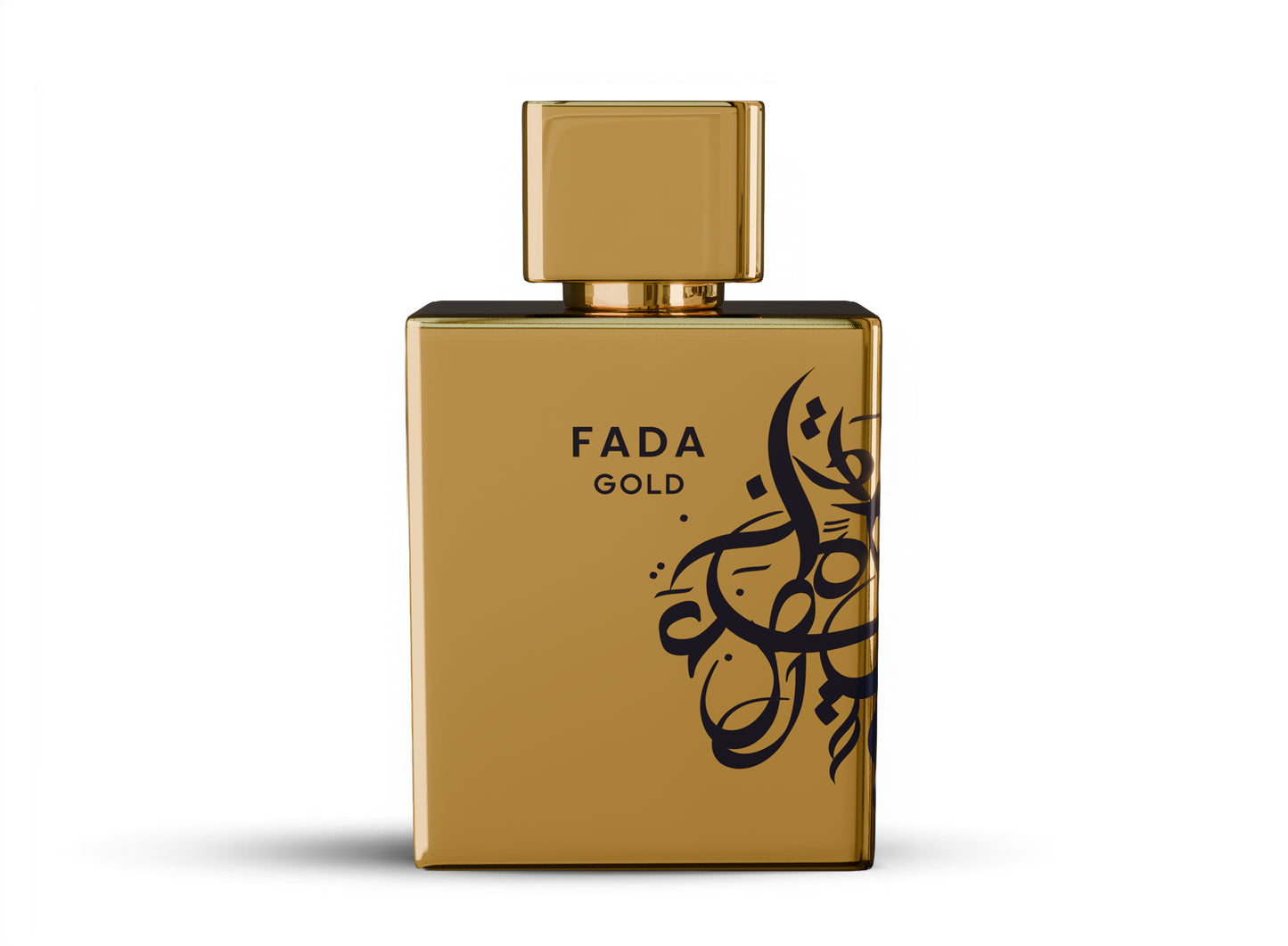 Fada Gold Eau de Parfum bottle showcasing its elegant gold design and intricate label.