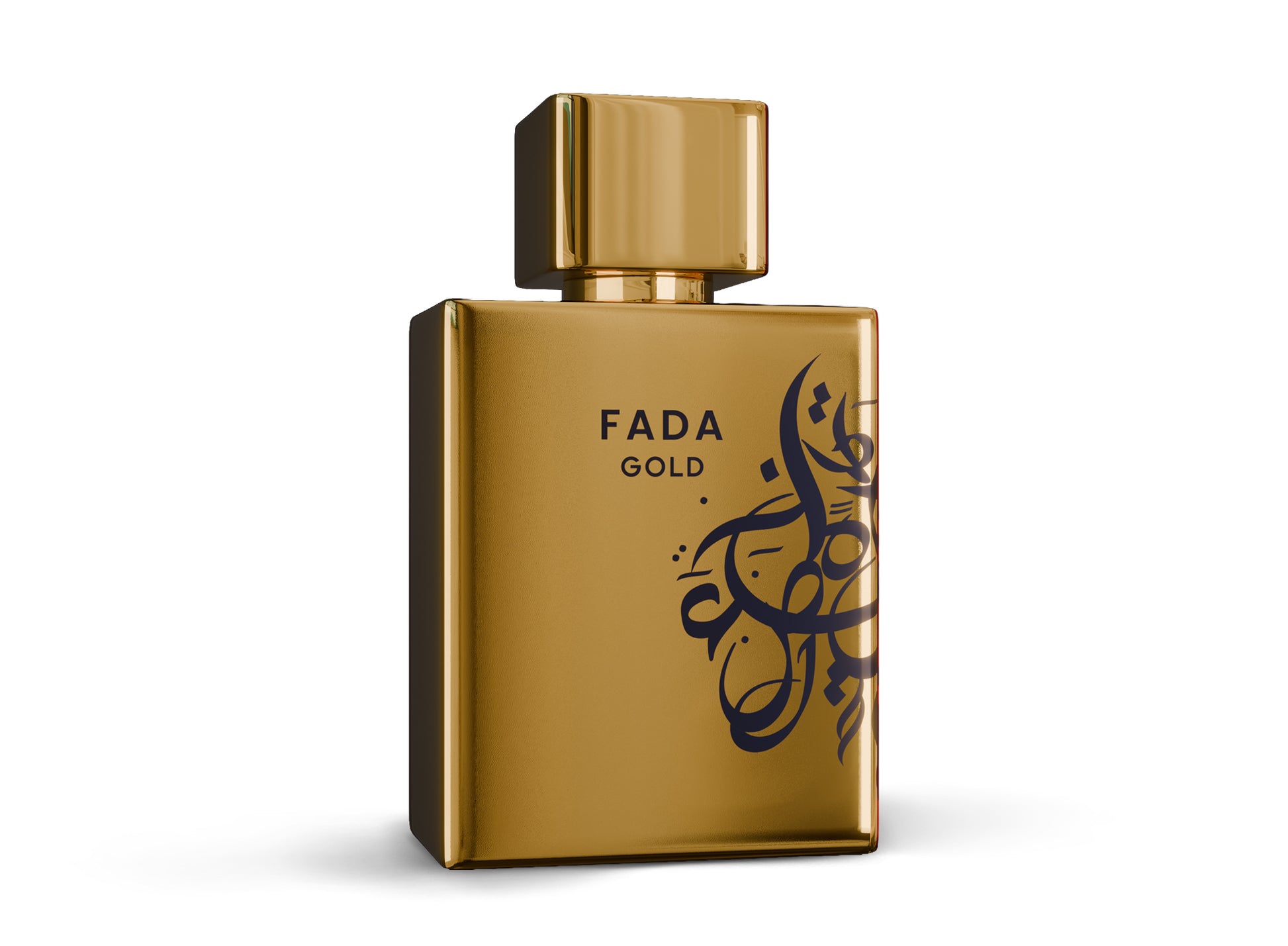 Fada Gold Eau de Parfum bottle showcasing its elegant design and luxurious gold color.