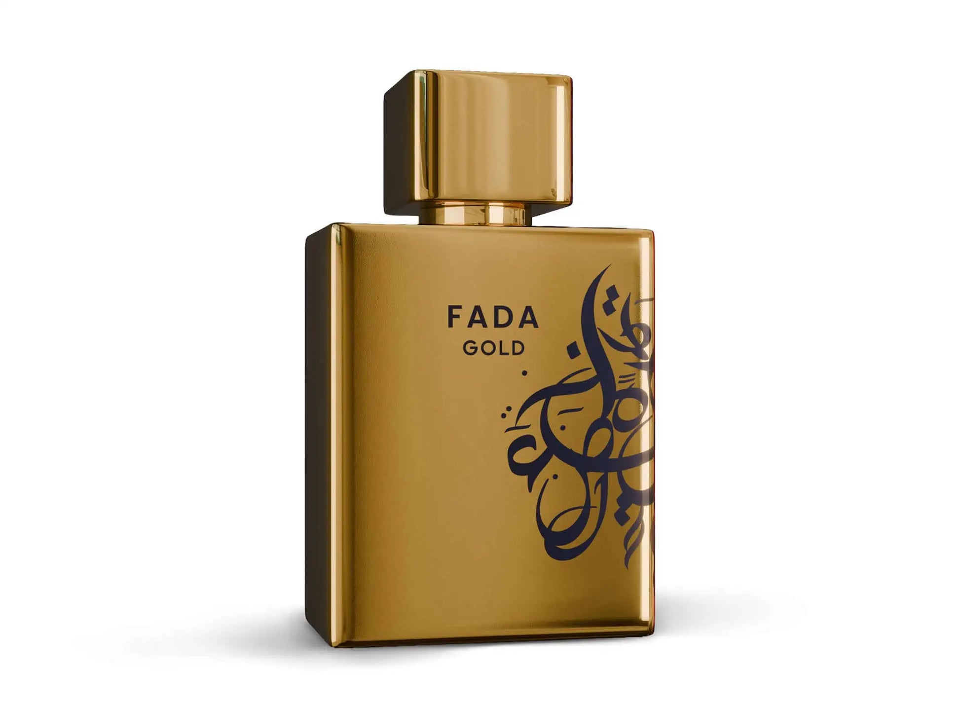 Fada Gold Eau de Parfum bottle showcasing its elegant design and luxurious gold color.