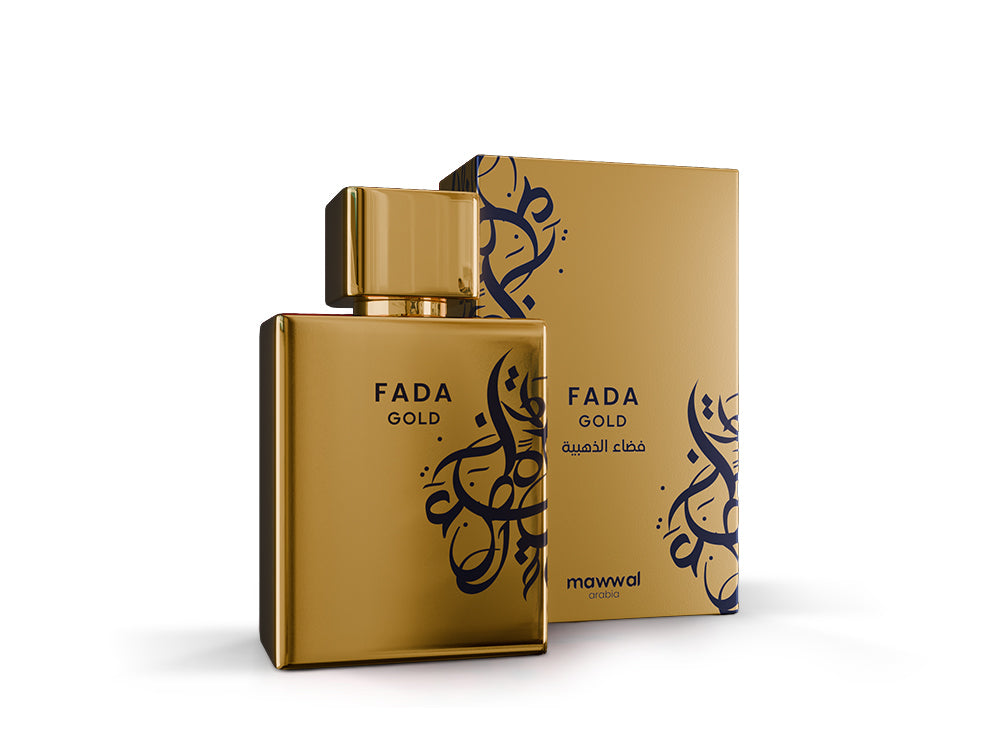 Fada Gold Eau de Parfum bottle and box showcasing a fresh and uplifting fragrance.